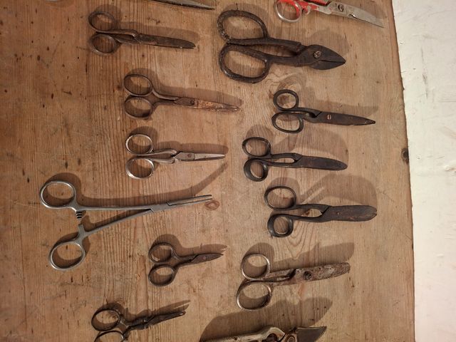 Collezione di forbici di tutti i tipi vintage