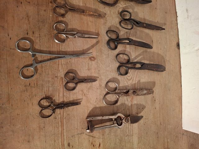 Collezione di forbici di tutti i tipi vintage