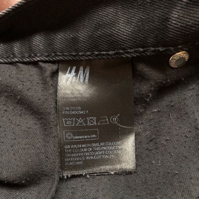 HM coppia di jeans slim neri uomo 46