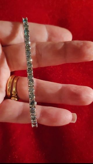 Bracciale in argento e Moissanite verde