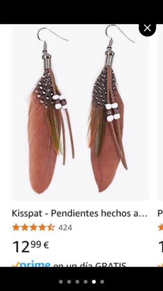 Pendientes plumas / Pendientes preciosos