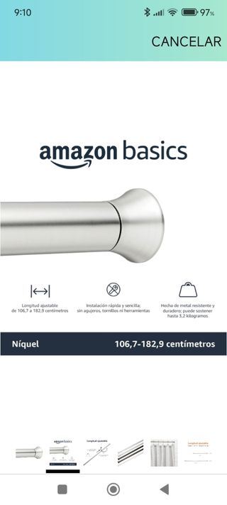 Barra cortina ajustable