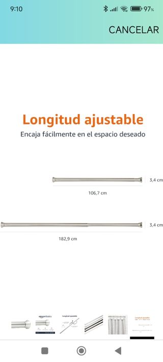 Barra cortina ajustable