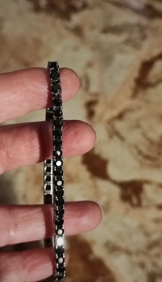 Bracciale in argento e Moissanite nera