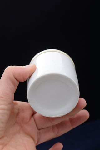 Dos tarros vintage de farmacia de loza blanca tapa