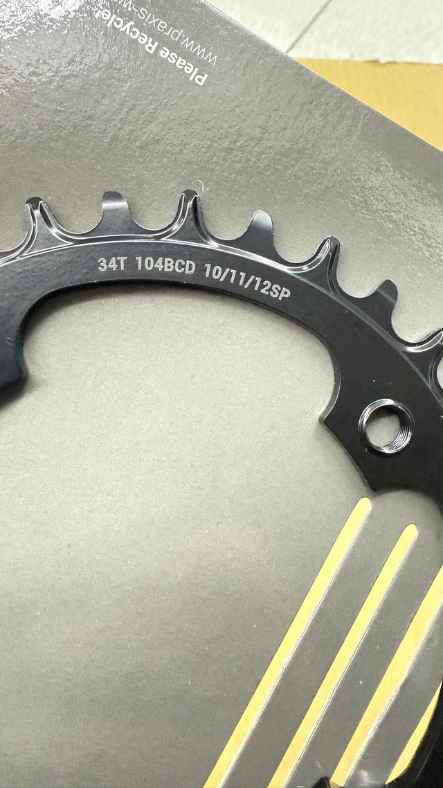 Plato Praxis EBike acero 34T 10 11 y 12v 104BCD