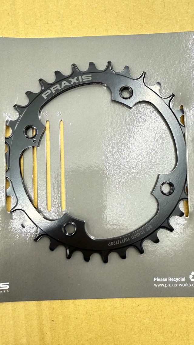 Plato Praxis EBike acero 34T 10 11 y 12v 104BCD