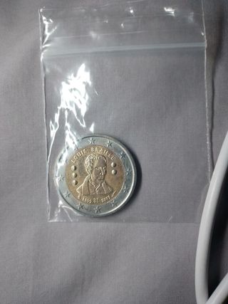 2 euro commemorativo Belgio 2009 Braille UNC