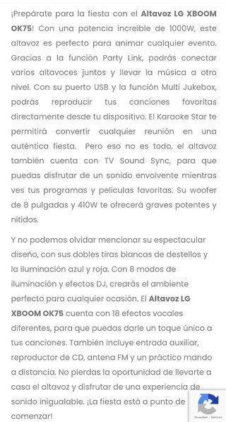 ALTAVOZ POTENTE LG 1000W. XboomOK75.