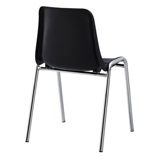 Silla fija apilable Carcasa (negro). Pack 6 ud