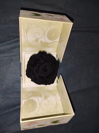 Caja con rosa negra