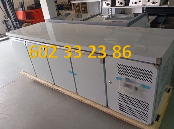 BAJO MOSTRADOR DE ACERO INOX REFRIGERADO DE 4 PUER