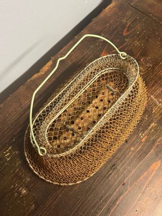 Cestino Porta Pesci Vintage Arredo Giardino