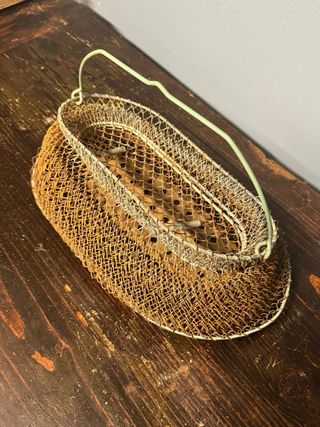 Cestino Porta Pesci Vintage Arredo Giardino