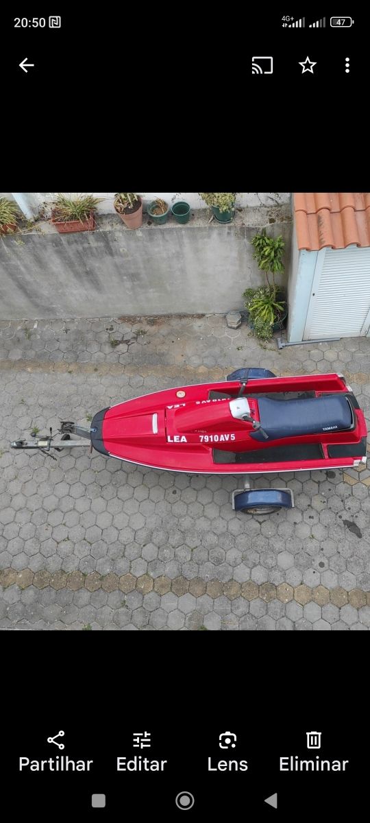 Mota de água Yamaha 750c com reboque