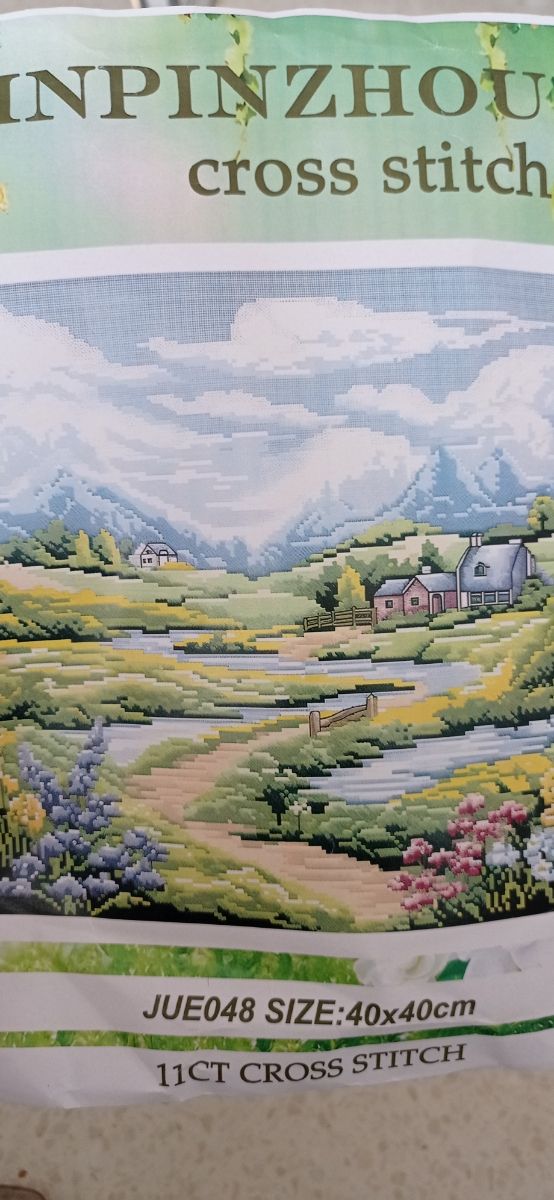 Kit punto de cruz completo, nuevo