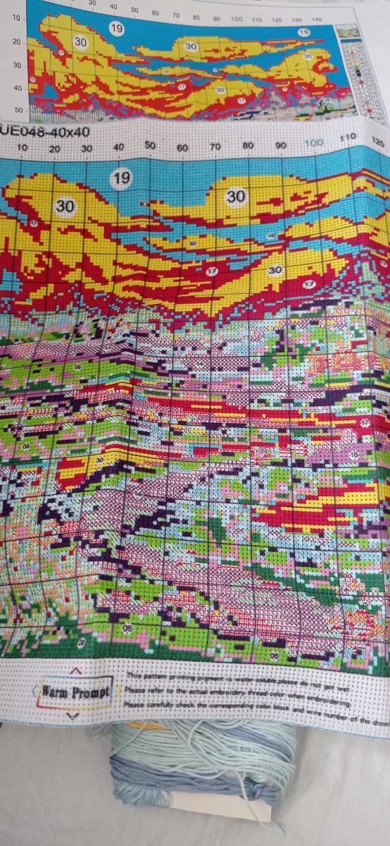 Kit punto de cruz completo, nuevo