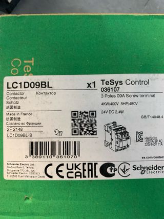 Contactor 24v schneider