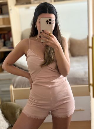 Mono corto rosa palo de Pull and Bear  Talla S