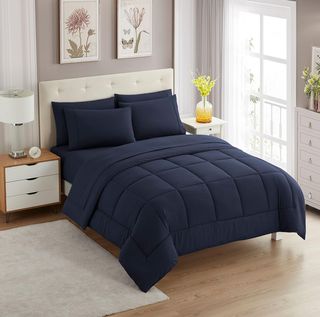 Edredón Acolchado para camas individual 90 azul