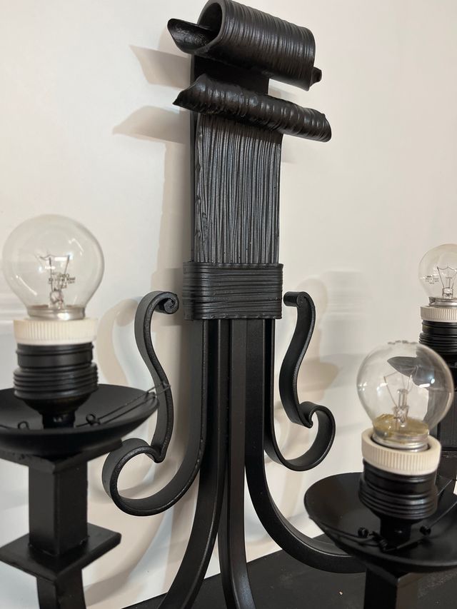 Lampara pared acero de forja negra