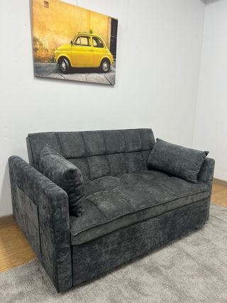 Sofá cama matrimonio gris oscuro (de tela) NUEVO