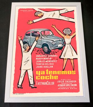 Película Seat 600 ● Cartel enmarcado, 45x33 cm