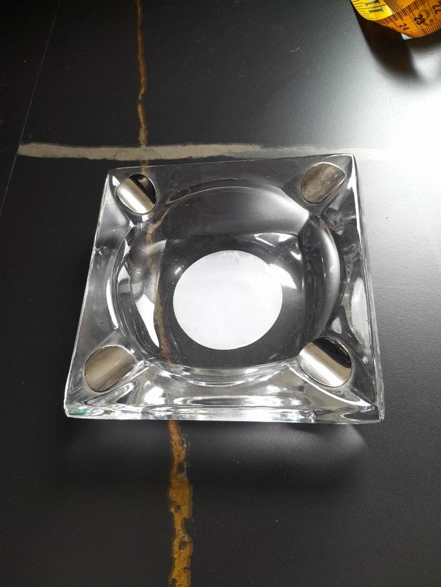 Cenicero cristal y plata