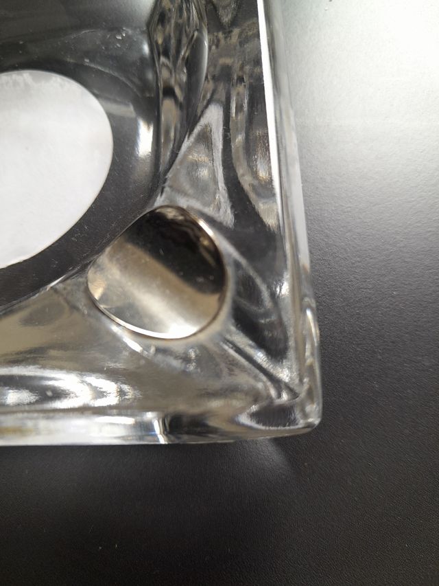 Cenicero cristal y plata