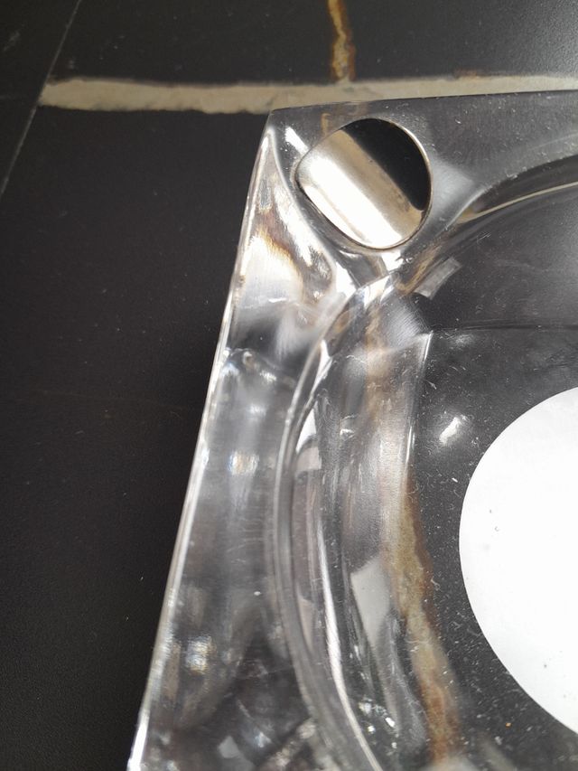 Cenicero cristal y plata