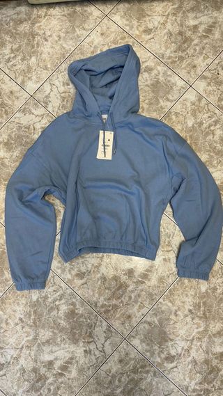 Sudadera azul claro capucha Bershka XL