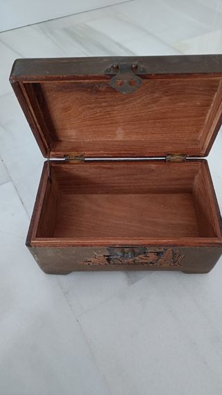 Caja Vintage Madera Maciza Tallada