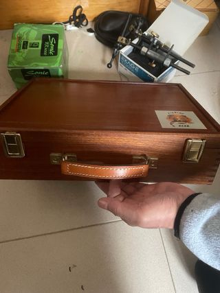 Maletin de madera de Óleo 24 tubos y accesorios