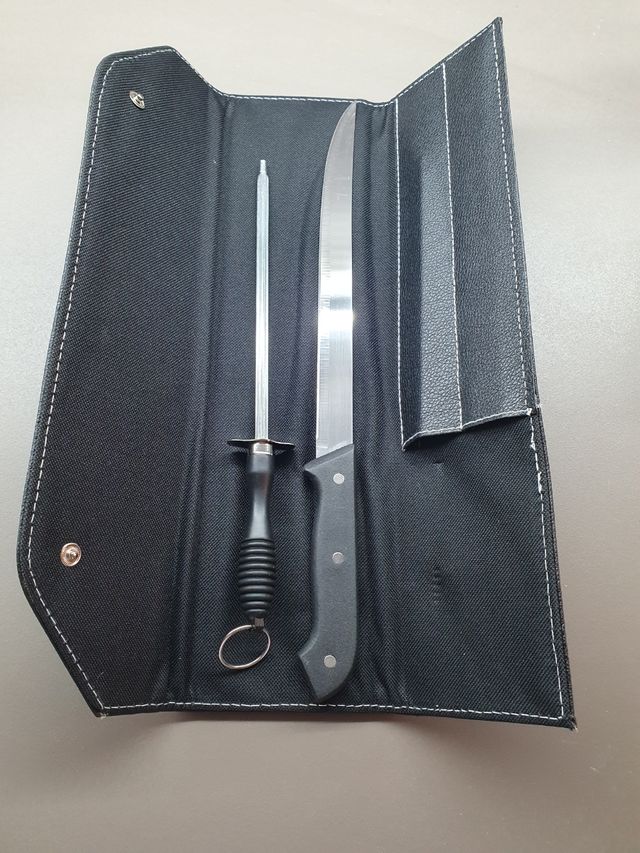 Set cuchillo jamonero estuche negro