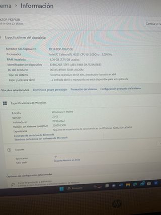 Ordenador hp all in one