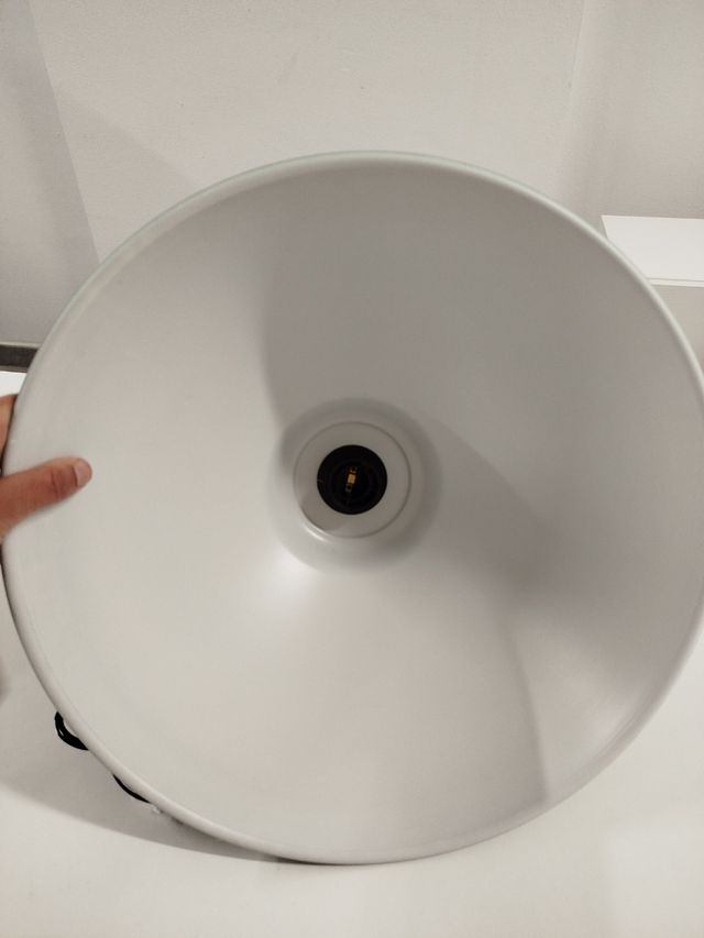 Lámpara verde agua de metal