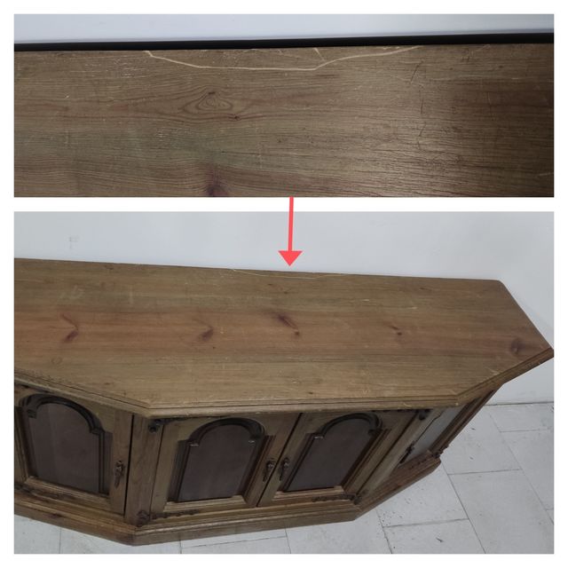 ANTIGUO APARADOR RÚSTICO MADERA MACIZA