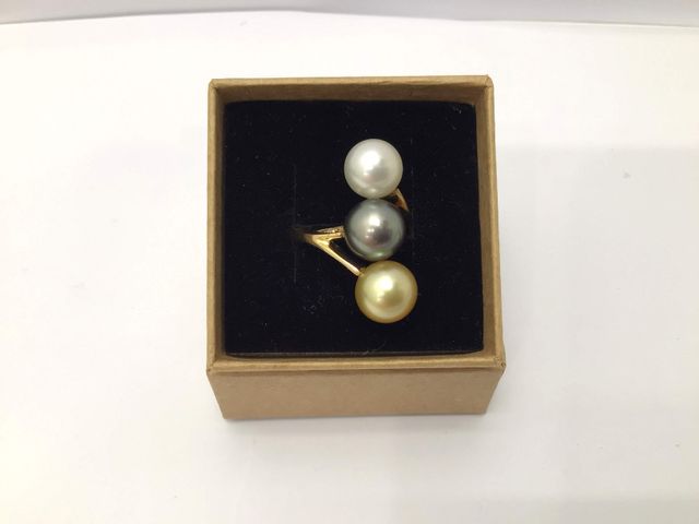 anillo oro 18k con piedra con perla