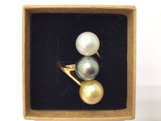 anillo oro 18k con piedra con perla