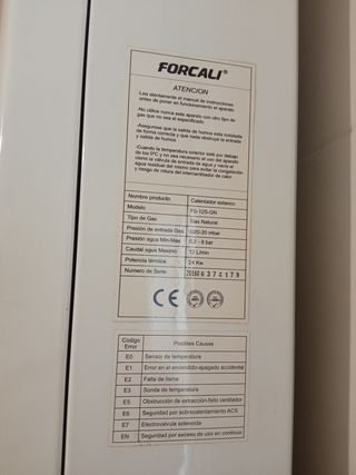 Calentador de Agua de Gas Natural