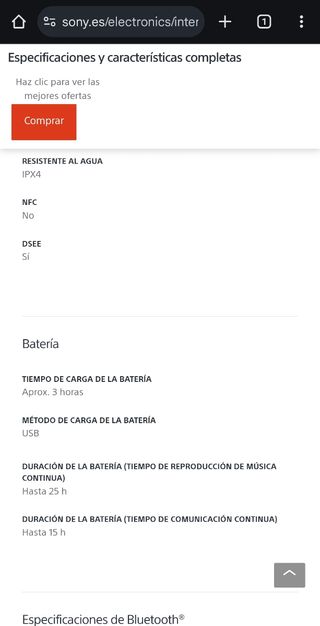 Auriculares Bluetooth Sony