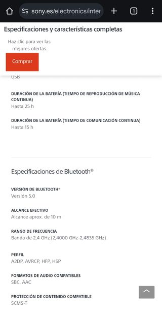 Auriculares Bluetooth Sony