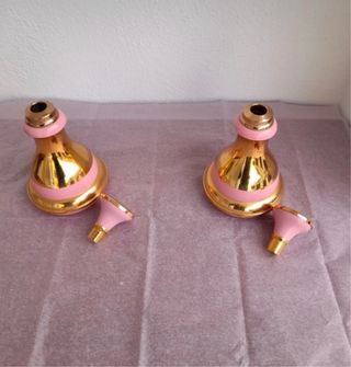 Juego Tocador  4  piezas Dorado y Rosa