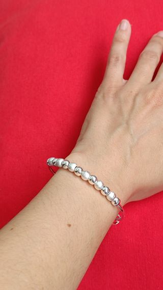 Pulsera plata bolitas