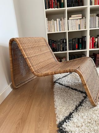 Butaca vintage de ratán Ikea Hestra