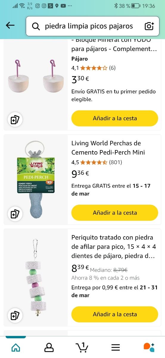 Palo para aves tipo loro