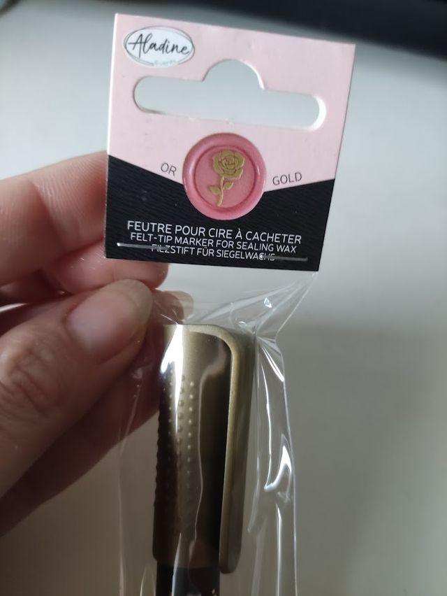 Marcador Metálico para Lacre - Dourado - Aladine