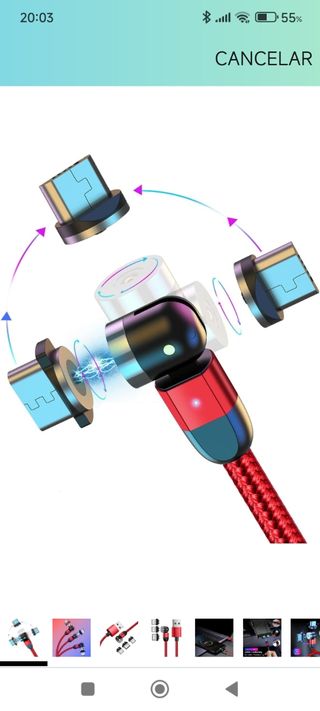 2x Cable de carga magnético