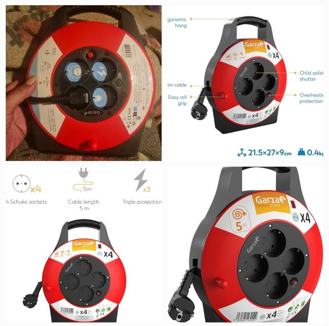 Carrete Alargador Cable eléctrico 5/25m FUENGIROLA