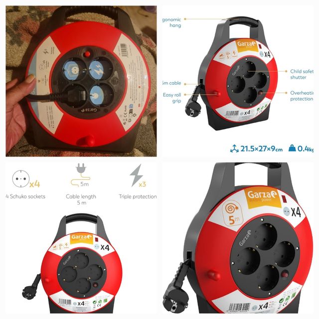 Carrete Alargador Cable eléctrico 5/25m FUENGIROLA